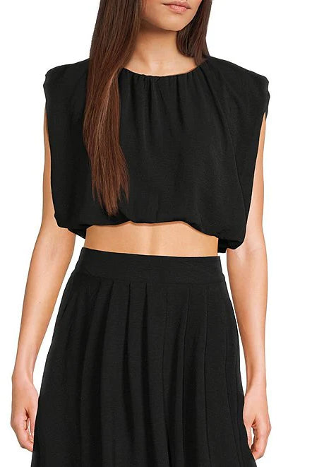 Blu Pepper Balloon Top-Fashion Tops-Podos Boutique, a Women's Fashion Boutique Located in Calera, AL