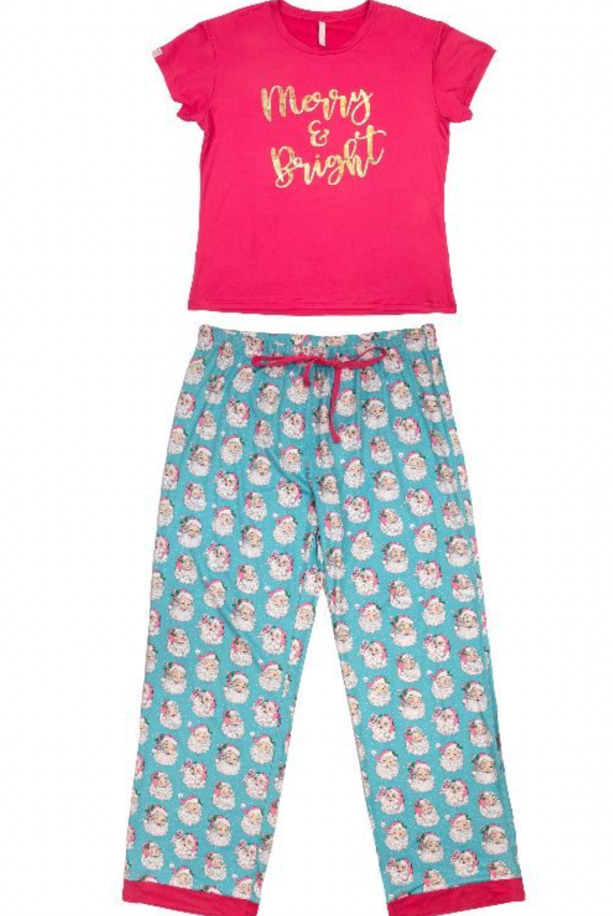 SS Pajama Set Bright-Lounge Wear-Podos Boutique, a Women's Fashion Boutique Located in Calera, AL