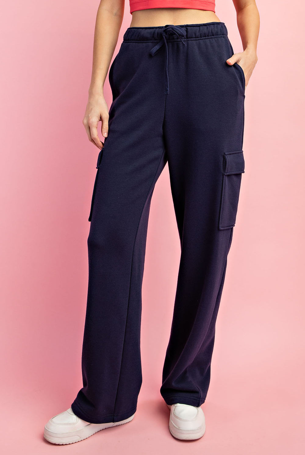 French Terry Straight Cargo Sweatpants-sweatpants-Podos Boutique, a Women's Fashion Boutique Located in Calera, AL