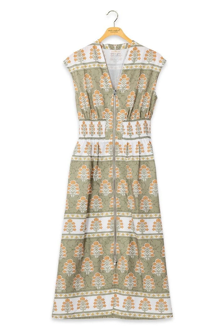 The Ivy Zip Front Dress-Midi Dresses-Podos Boutique, a Women's Fashion Boutique Located in Calera, AL