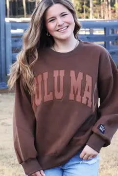 Lulu Mac Embroidered Sweatshirt-Sweatshirts-Podos Boutique, a Women's Fashion Boutique Located in Calera, AL