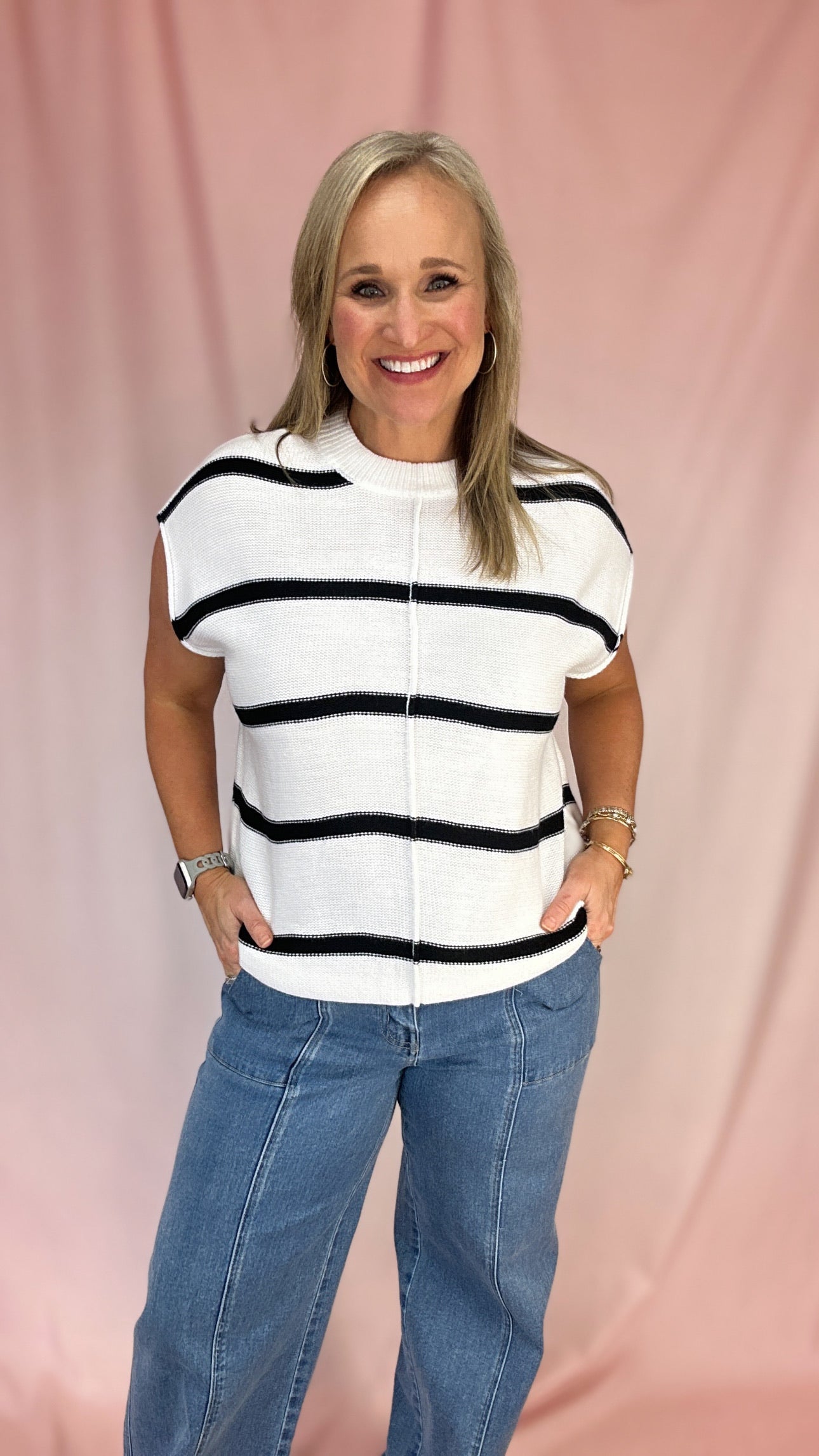 Stripes Never Fail Sweater-Podos Boutique, a Women's Fashion Boutique Located in Calera, AL