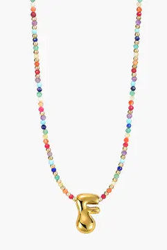Rainbow Bubble Letter Necklace-Jewelry-Podos Boutique, a Women's Fashion Boutique Located in Calera, AL