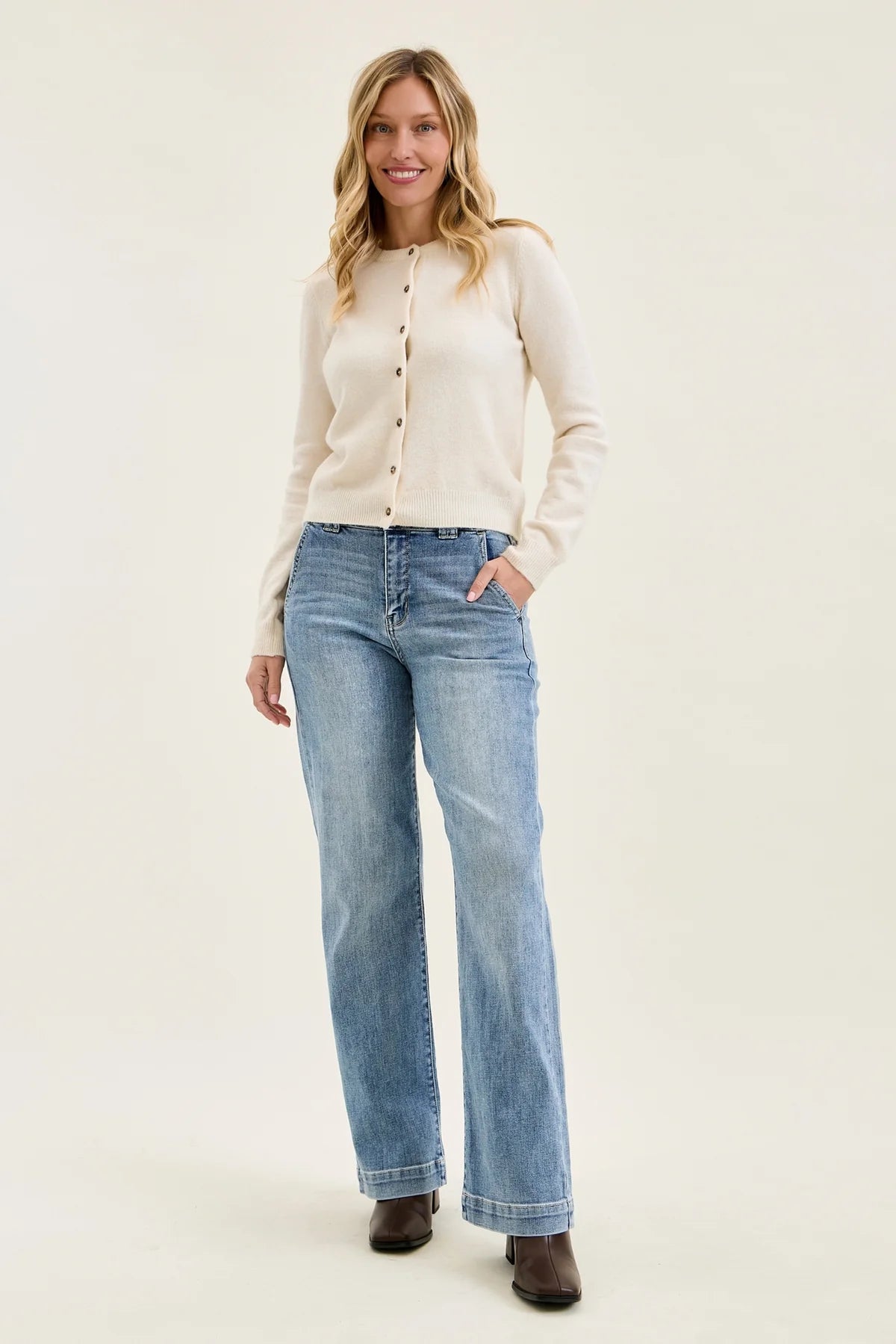Judy Blue Wide Leg Trouser-Jeans-Podos Boutique, a Women's Fashion Boutique Located in Calera, AL