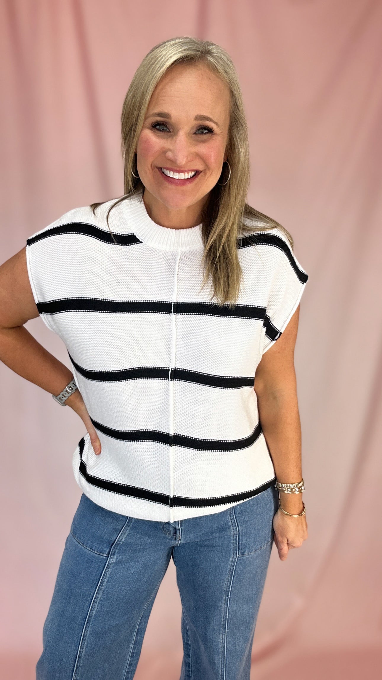 Stripes Never Fail Sweater-Podos Boutique, a Women's Fashion Boutique Located in Calera, AL