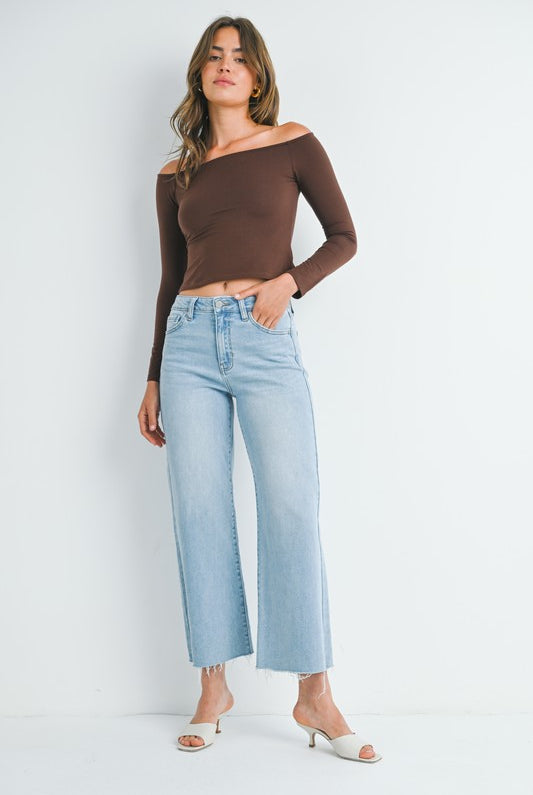JBD Slim Wide Leg Jean-Jeans-Podos Boutique, a Women's Fashion Boutique Located in Calera, AL