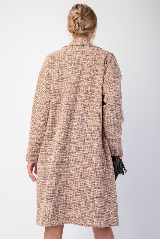 Double Button Maxi Tweed Coat-Jackets-Podos Boutique, a Women's Fashion Boutique Located in Calera, AL