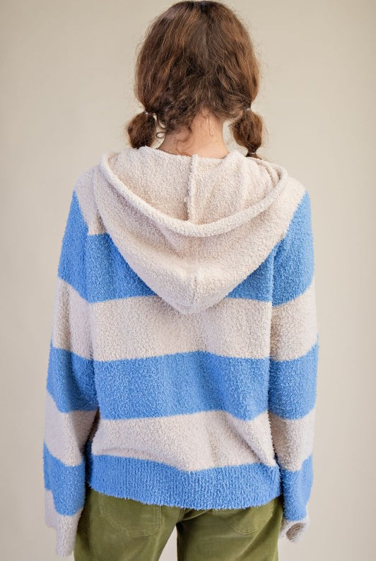 Rugby Stripe Hoodie-Sweaters-Podos Boutique, a Women's Fashion Boutique Located in Calera, AL