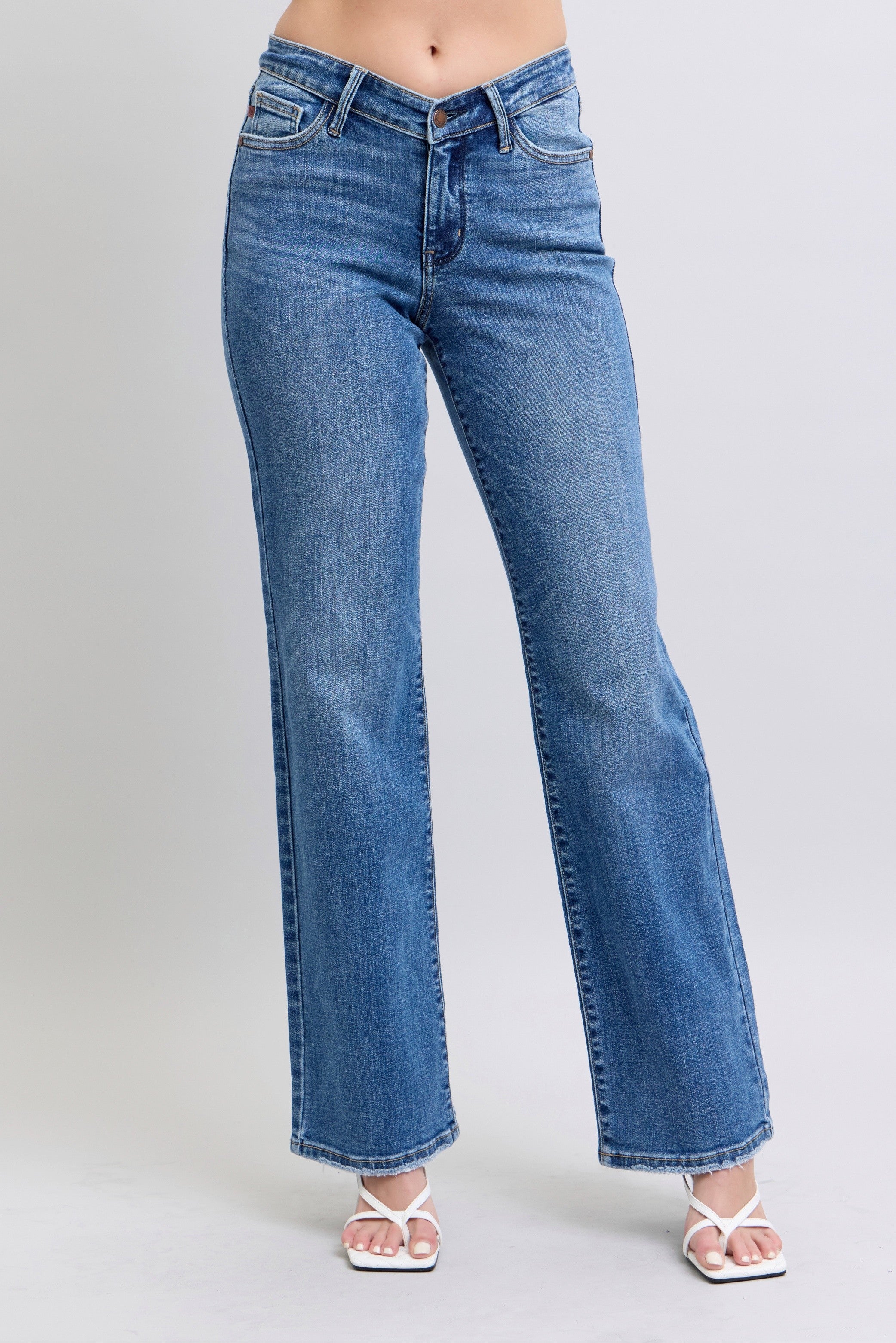 Judy Blue Vintage HW Straight Fit-Jeans-Podos Boutique, a Women's Fashion Boutique Located in Calera, AL