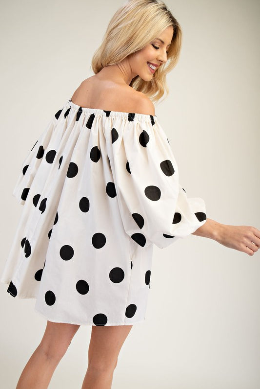 Perfect Polka Dot Dress-Short Dresses-Podos Boutique, a Women's Fashion Boutique Located in Calera, AL