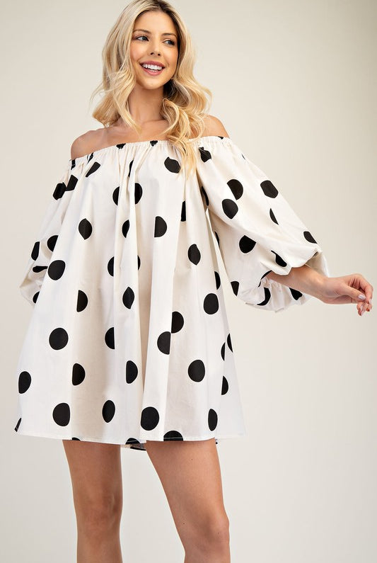 Perfect Polka Dot Dress-Short Dresses-Podos Boutique, a Women's Fashion Boutique Located in Calera, AL