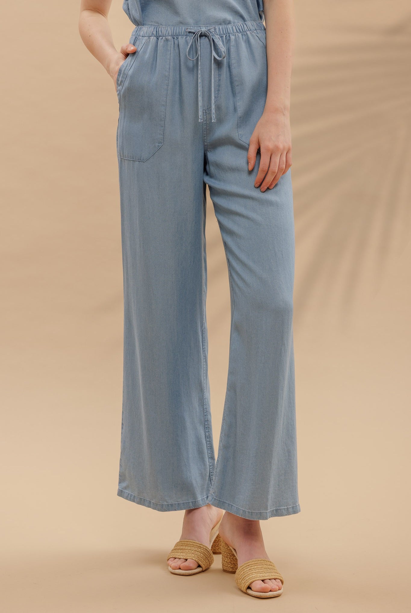 Chambray The Day Pants-Pants-Podos Boutique, a Women's Fashion Boutique Located in Calera, AL