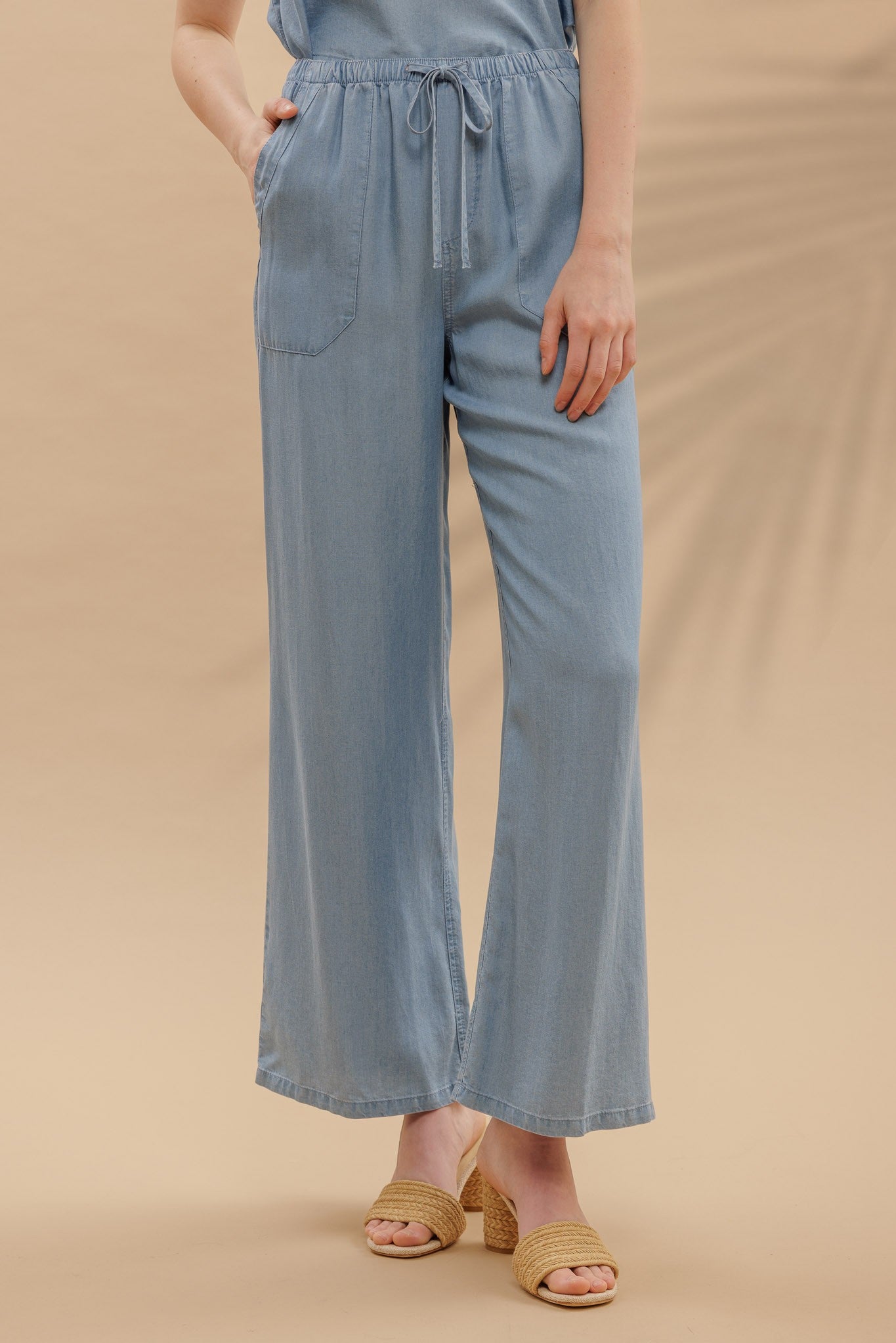 Chambray The Day Pants-Pants-Podos Boutique, a Women's Fashion Boutique Located in Calera, AL