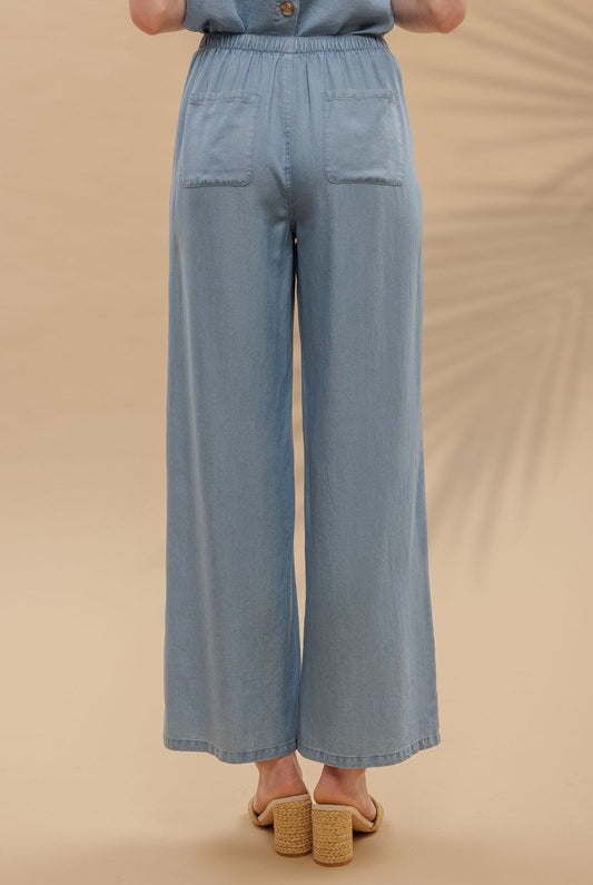 Chambray The Day Pants-Pants-Podos Boutique, a Women's Fashion Boutique Located in Calera, AL