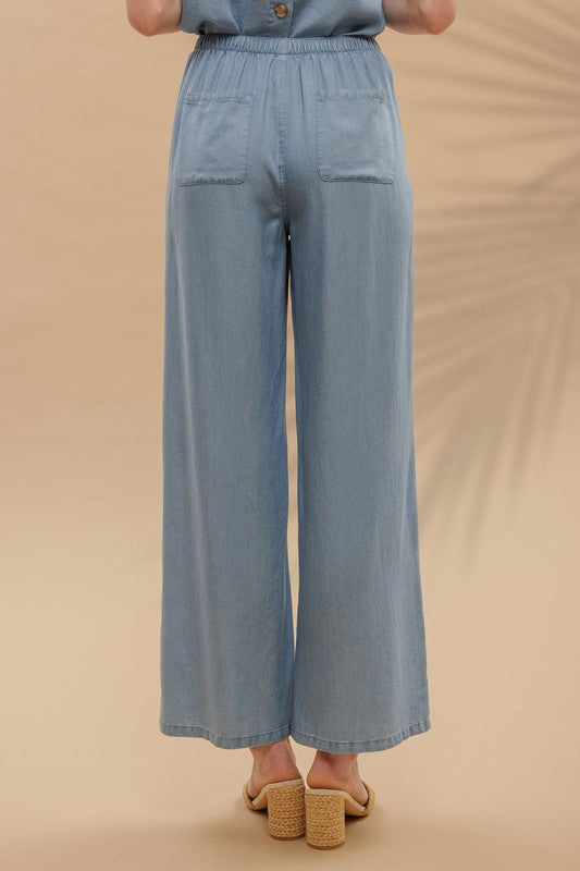 Chambray The Day Pants-Pants-Podos Boutique, a Women's Fashion Boutique Located in Calera, AL