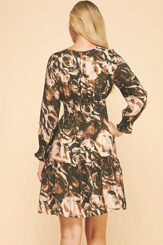 Pretty In Pattern Dress-Short Dresses-Podos Boutique, a Women's Fashion Boutique Located in Calera, AL