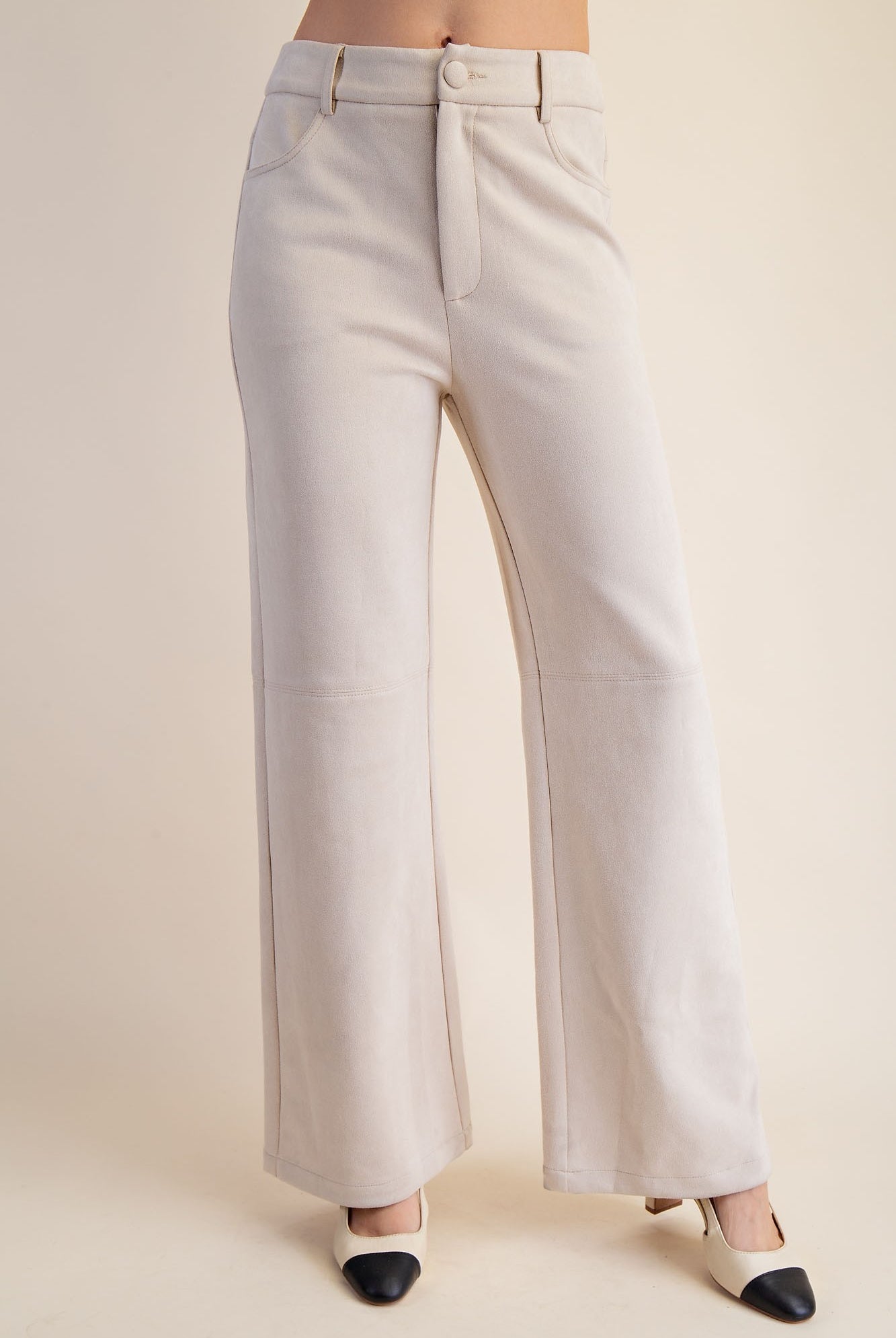 Suede Cream Pants-Pants-Podos Boutique, a Women's Fashion Boutique Located in Calera, AL