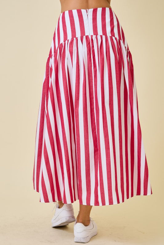 Game Day Stripes Skirt-Skirts-Podos Boutique, a Women's Fashion Boutique Located in Calera, AL