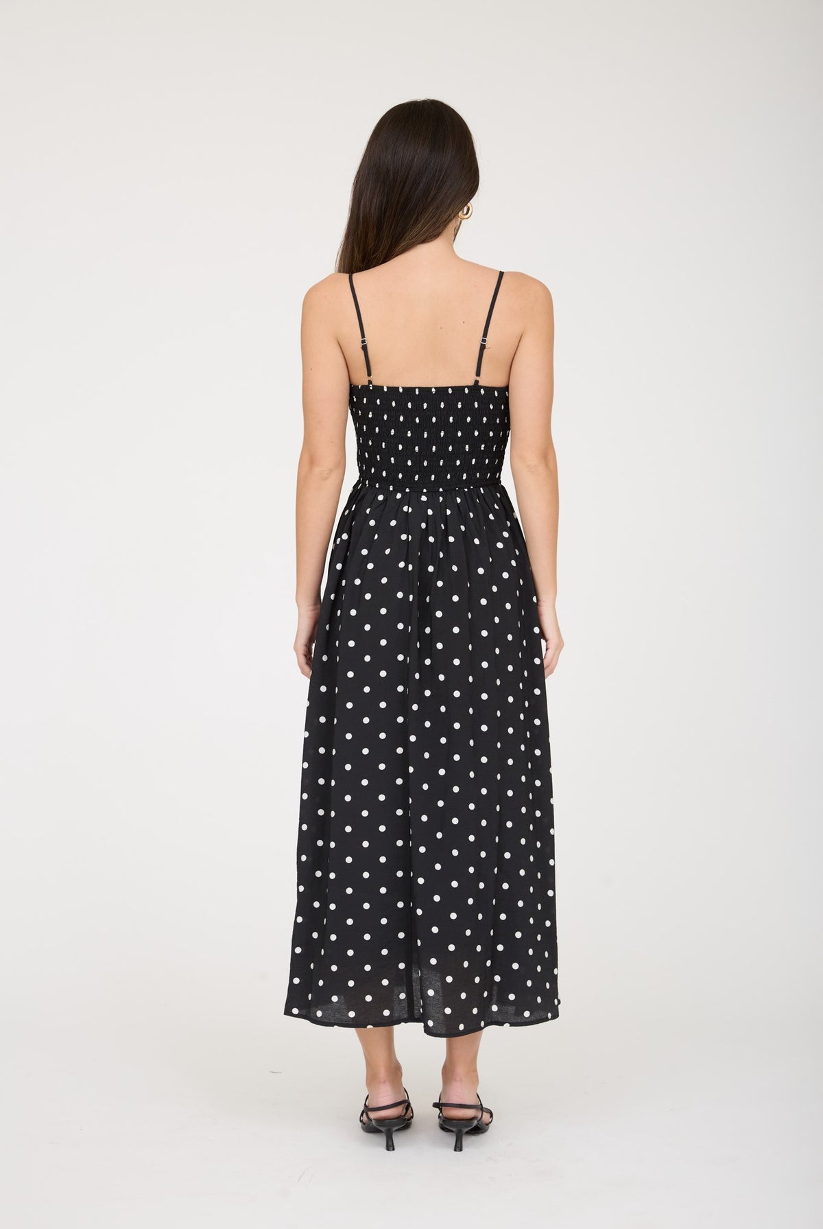 Give Me Polka Dots Dress-Midi Dresses-Podos Boutique, a Women's Fashion Boutique Located in Calera, AL