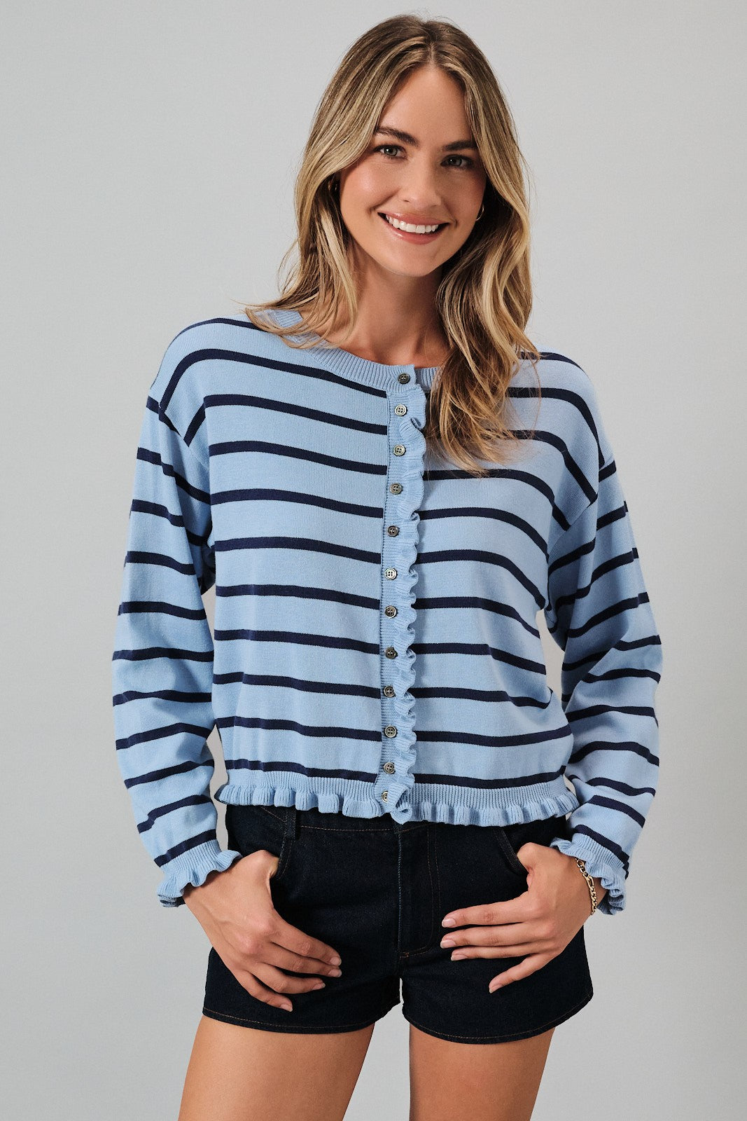 Love The Ruffles Cardigan-Cardigans & Kimonos-Podos Boutique, a Women's Fashion Boutique Located in Calera, AL