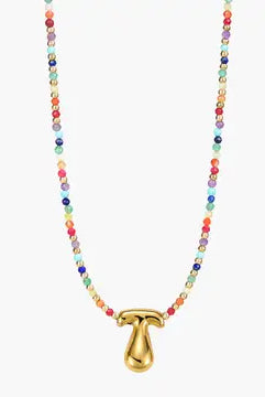 Rainbow Bubble Letter Necklace-Jewelry-Podos Boutique, a Women's Fashion Boutique Located in Calera, AL