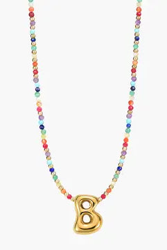 Rainbow Bubble Letter Necklace-Jewelry-Podos Boutique, a Women's Fashion Boutique Located in Calera, AL