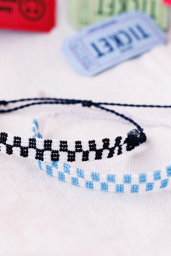 PV Woven Checkered Seed Bead Bracelet-Bracelets-Podos Boutique, a Women's Fashion Boutique Located in Calera, AL