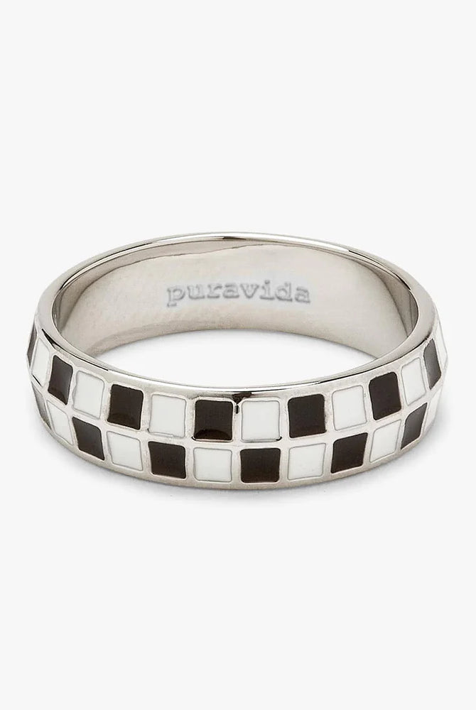 PV Checkerboard Ring-Rings-Podos Boutique, a Women's Fashion Boutique Located in Calera, AL