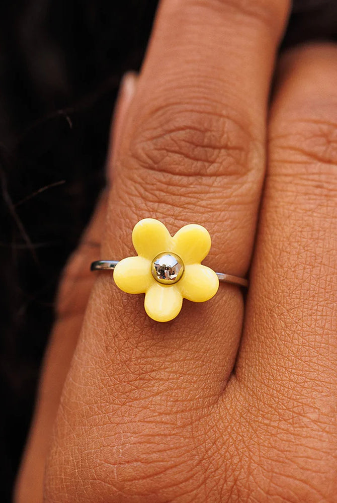 PV Solstice Enamel Flower Ring-Rings-Podos Boutique, a Women's Fashion Boutique Located in Calera, AL