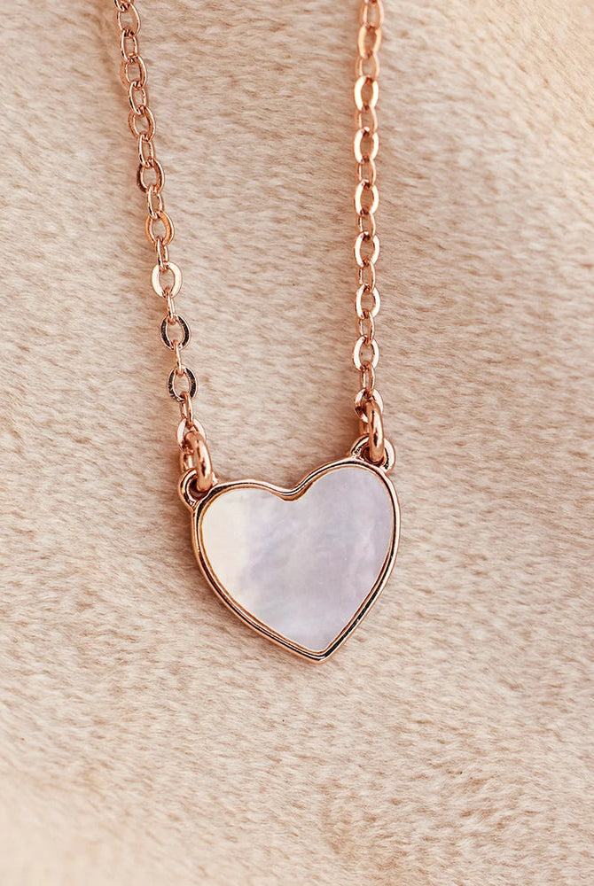 PV Mother of Pearl Heart Necklace-Necklaces-Podos Boutique, a Women's Fashion Boutique Located in Calera, AL