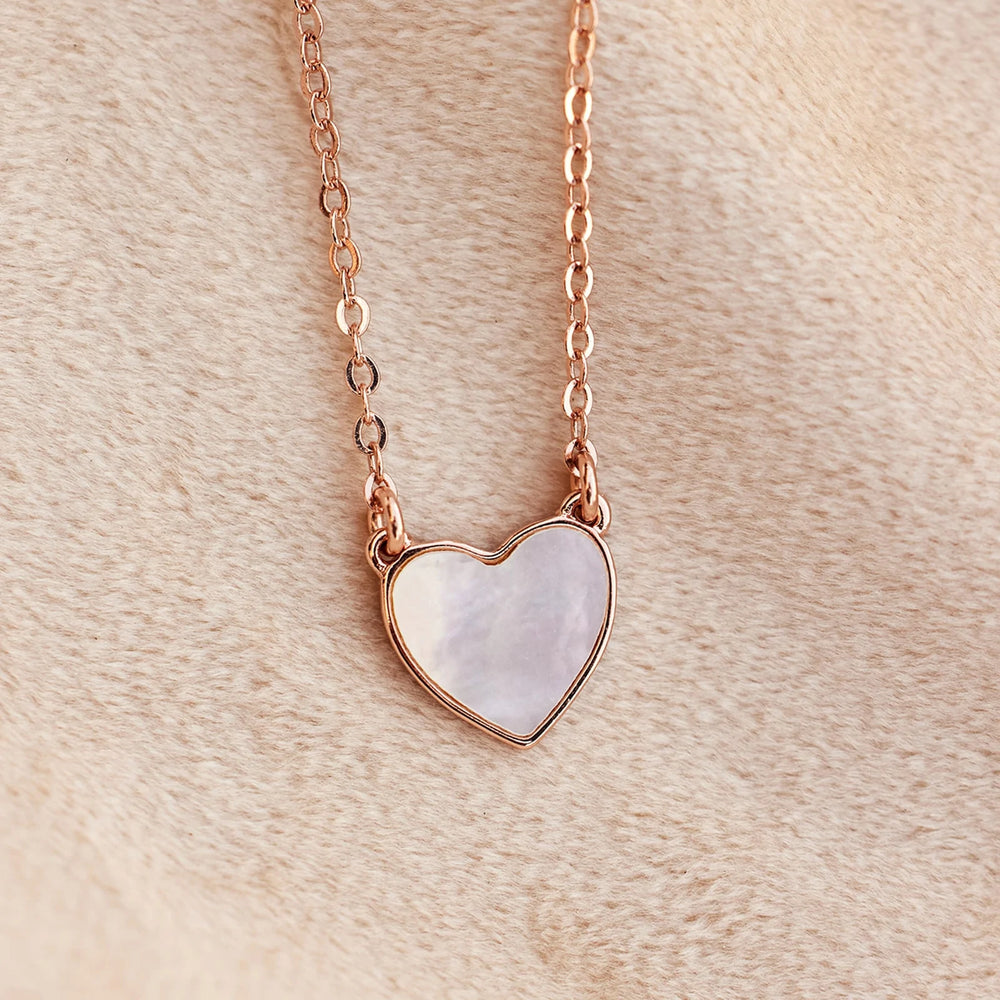 PV Mother of Pearl Heart Necklace-Necklaces-Podos Boutique, a Women's Fashion Boutique Located in Calera, AL