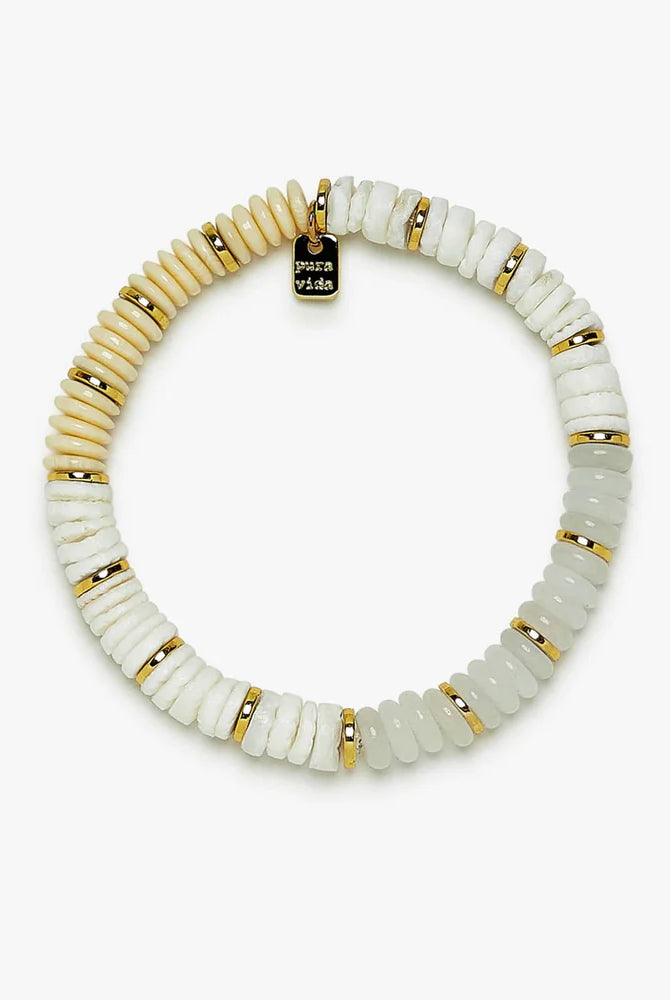 PV Carmel Mix Bead Stretch Bracelet-Bracelets-Podos Boutique, a Women's Fashion Boutique Located in Calera, AL