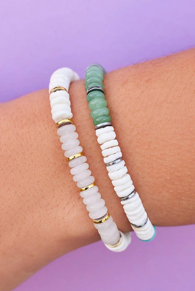 PV Carmel Mix Bead Stretch Bracelet-Bracelets-Podos Boutique, a Women's Fashion Boutique Located in Calera, AL