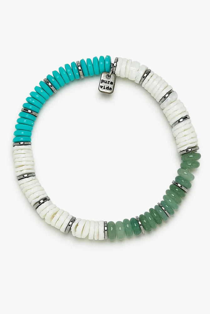 PV Carmel Mix Bead Stretch Bracelet-Bracelets-Podos Boutique, a Women's Fashion Boutique Located in Calera, AL
