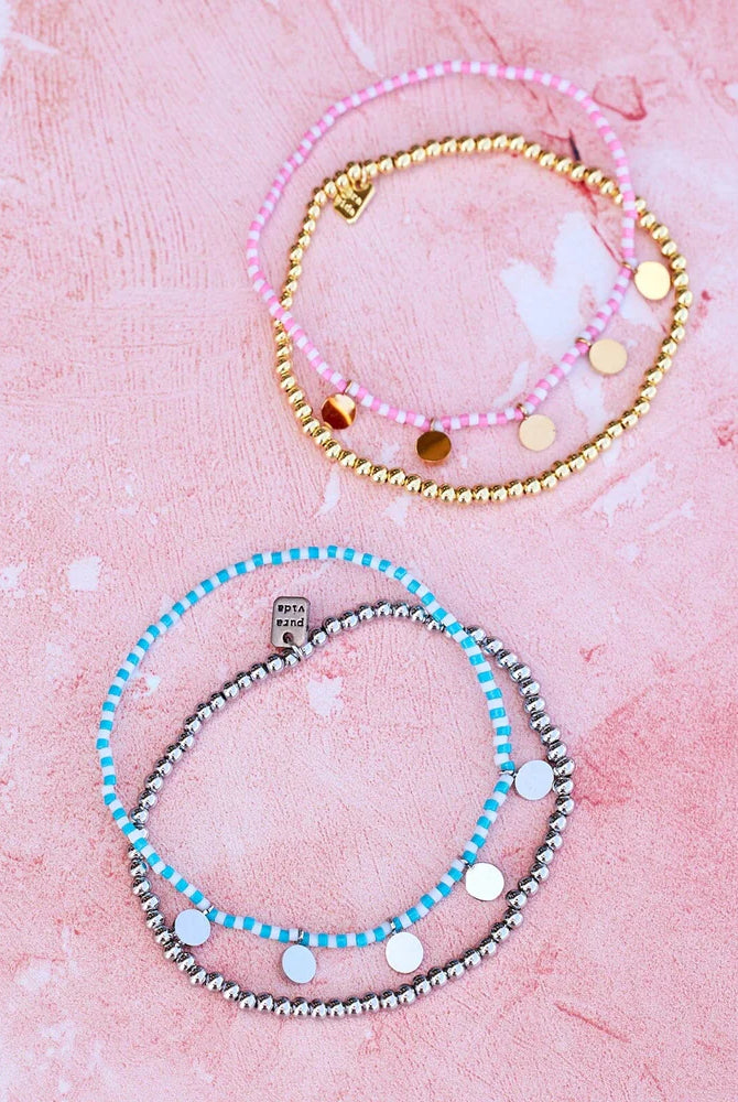 PV Cabana Bead Stretch Bracelet-Bracelets-Podos Boutique, a Women's Fashion Boutique Located in Calera, AL