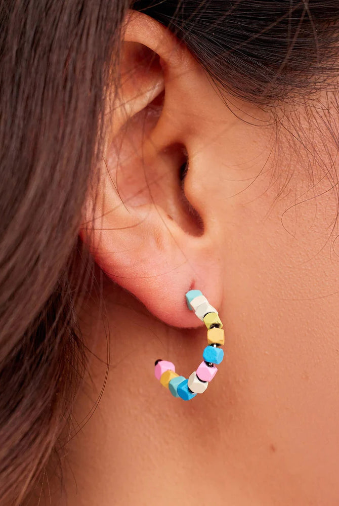 Bahama Bead Hoop Earring-Earrings-Podos Boutique, a Women's Fashion Boutique Located in Calera, AL