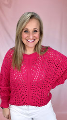 Brite Open Weave Sweater-Sweaters-Podos Boutique, a Women's Fashion Boutique Located in Calera, AL