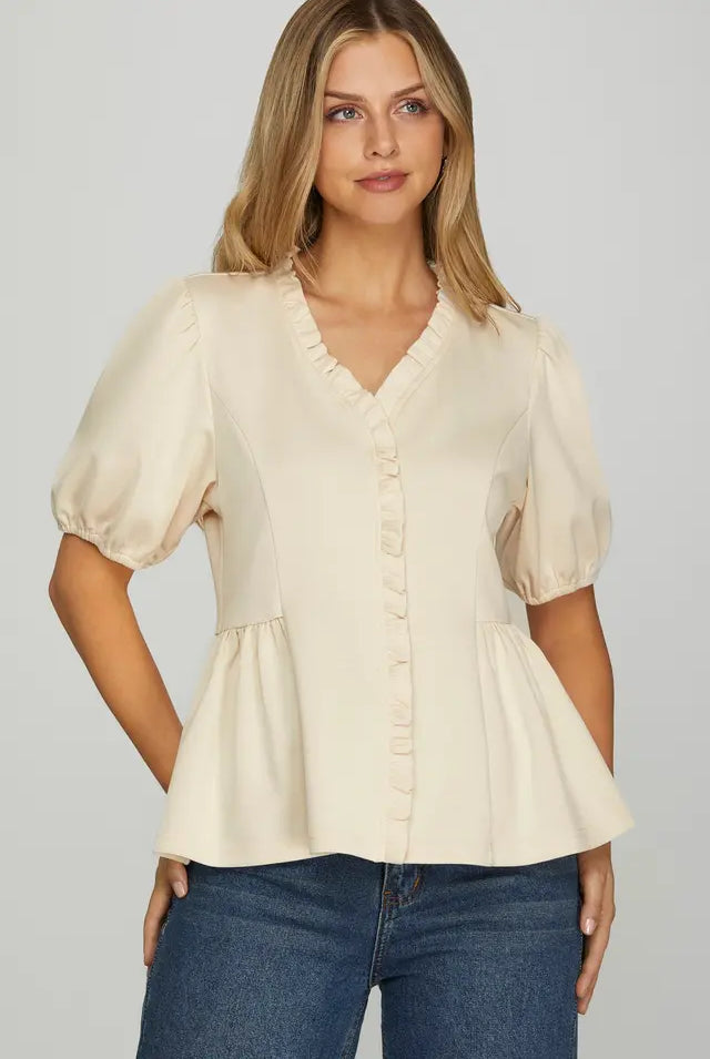 Romance In Ruffles Top-Fashion Tops-Podos Boutique, a Women's Fashion Boutique Located in Calera, AL