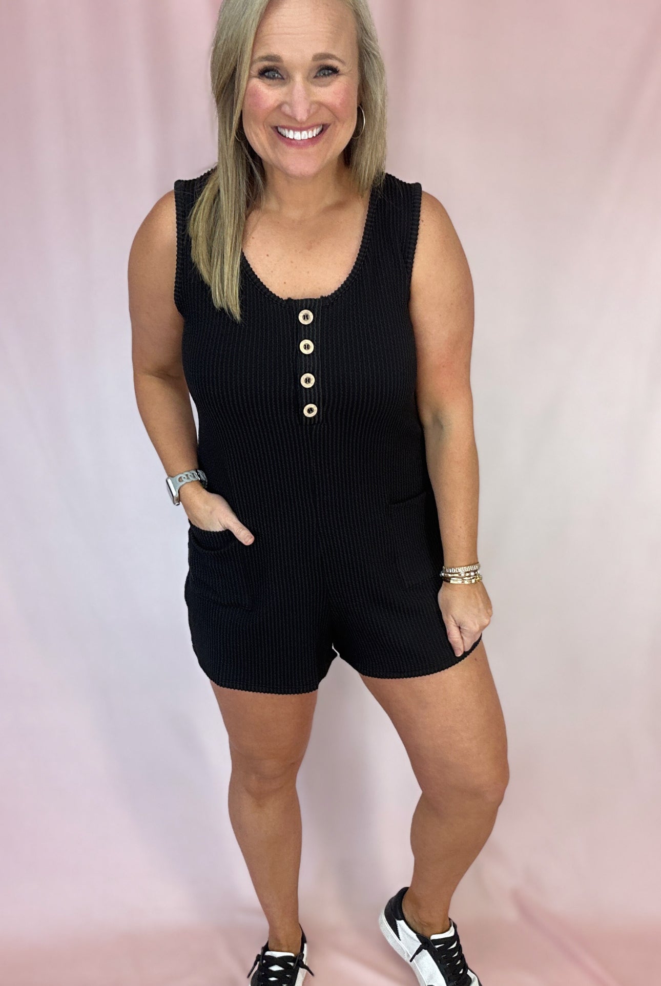 Lots of Use Romper-Rompers & Jumpsuits-Podos Boutique, a Women's Fashion Boutique Located in Calera, AL