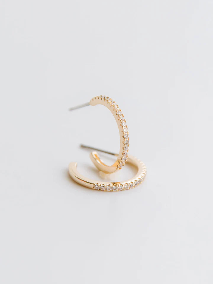 MM Small Hoop Earrings-Podos Boutique, a Women's Fashion Boutique Located in Calera, AL