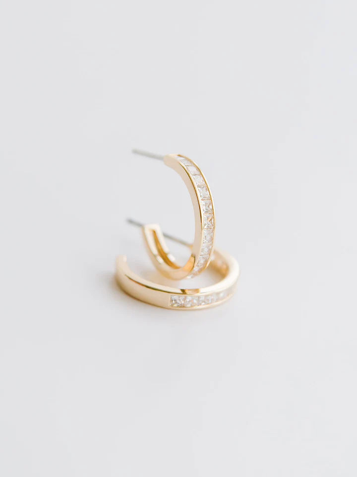 MM Small Hoop Earrings-Podos Boutique, a Women's Fashion Boutique Located in Calera, AL