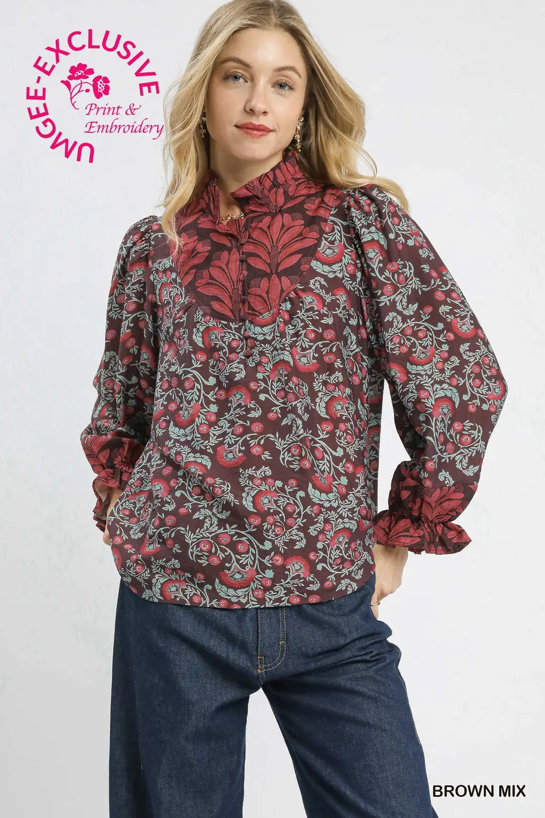 Somewhere In Time Top-Long Sleeves-Podos Boutique, a Women's Fashion Boutique Located in Calera, AL