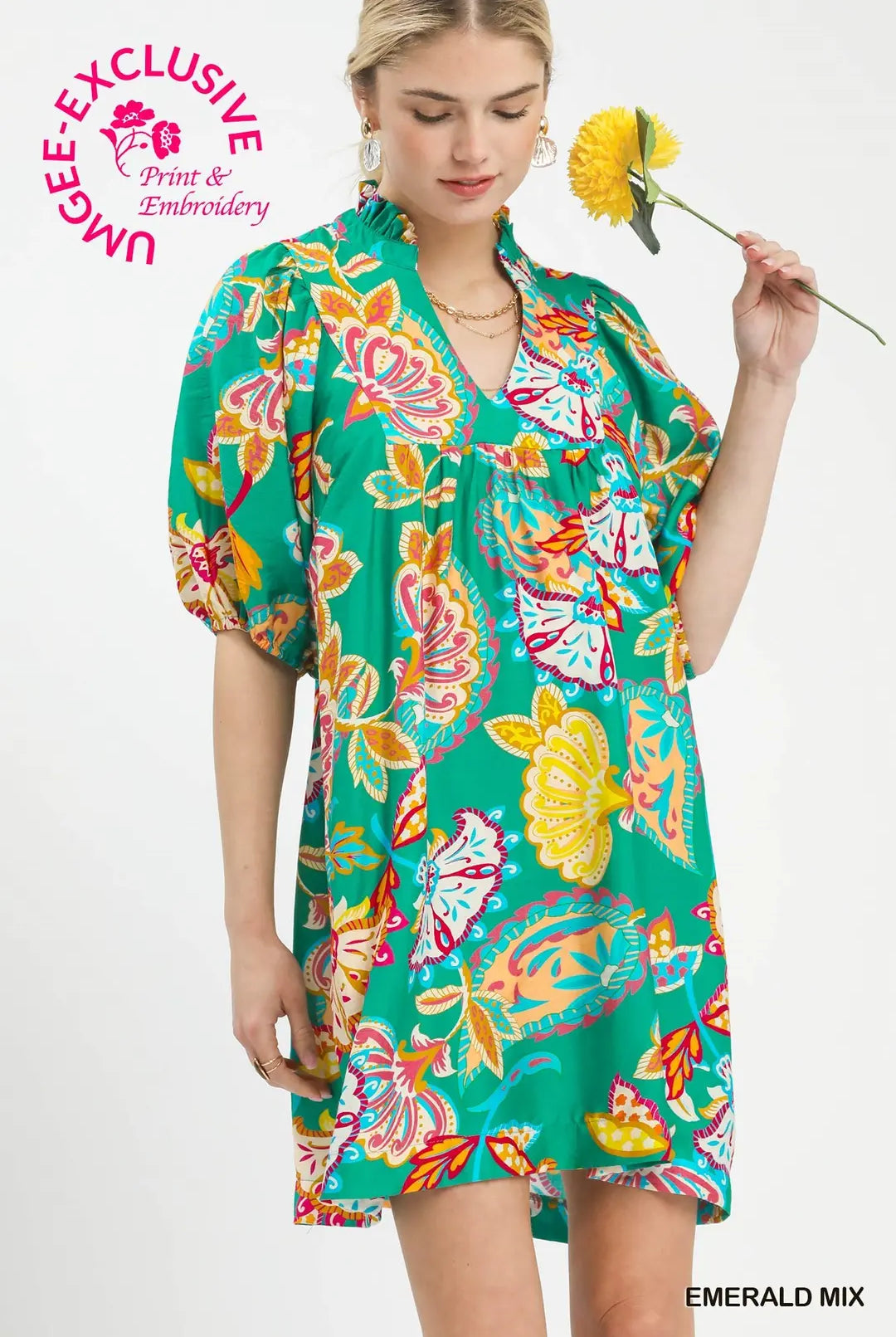 Life Is Better In Emerald Dress-Short Dresses-Podos Boutique, a Women's Fashion Boutique Located in Calera, AL