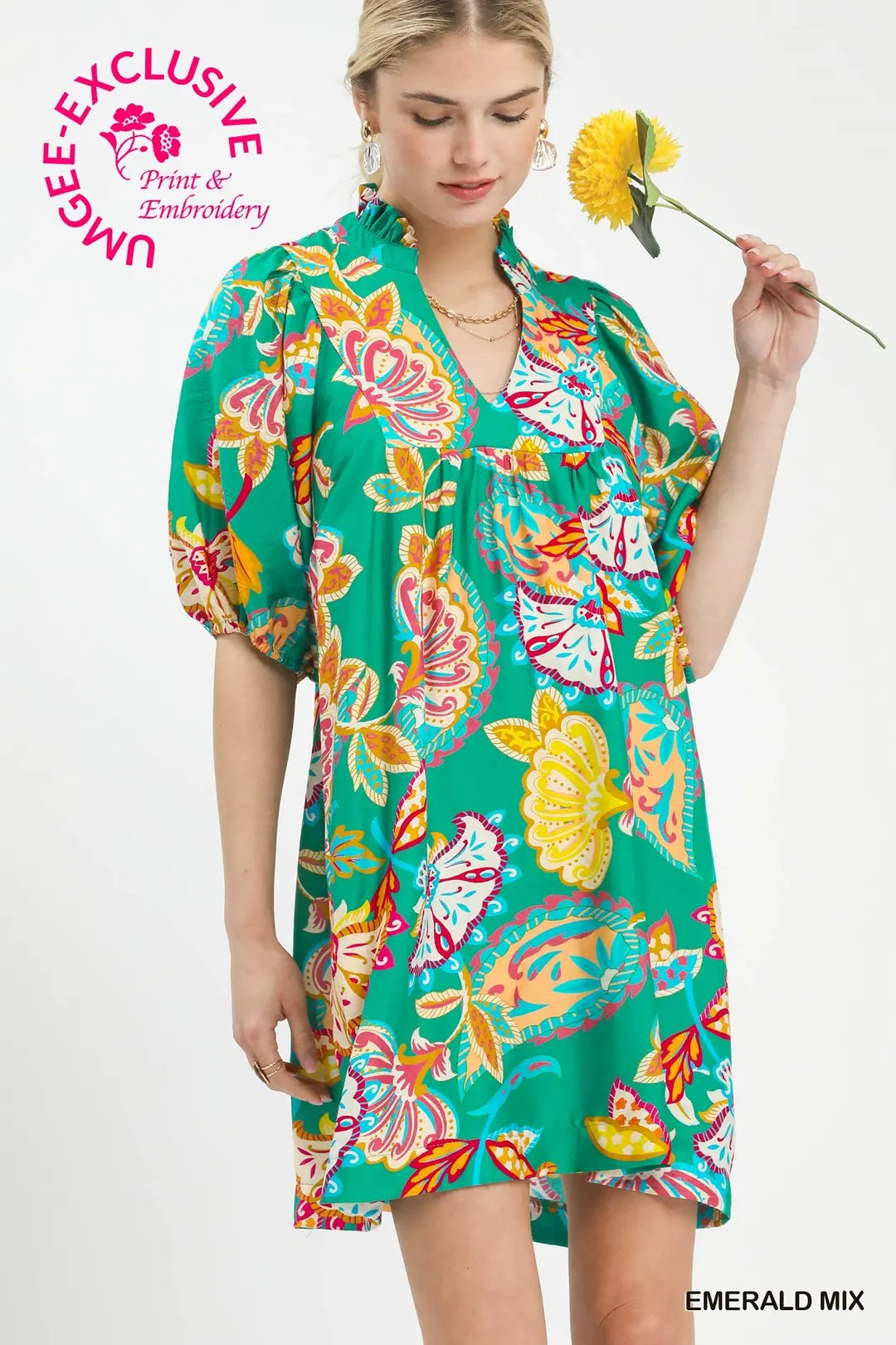 Life Is Better In Emerald Dress-Short Dresses-Podos Boutique, a Women's Fashion Boutique Located in Calera, AL