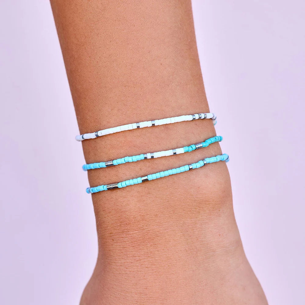 PV -Seafoam Dream Stretch Bracelet Set of 3-Podos Boutique, a Women's Fashion Boutique Located in Calera, AL