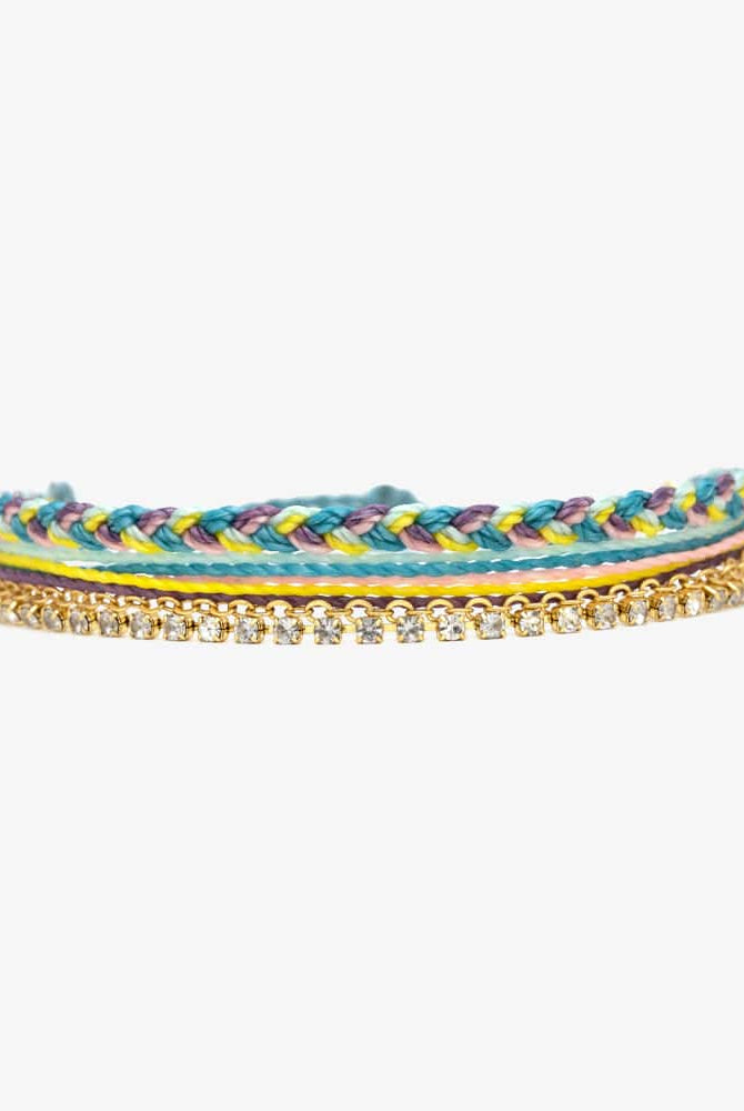 PV Laguna String and Gold Chain Bracelet-Jewelry-Podos Boutique, a Women's Fashion Boutique Located in Calera, AL
