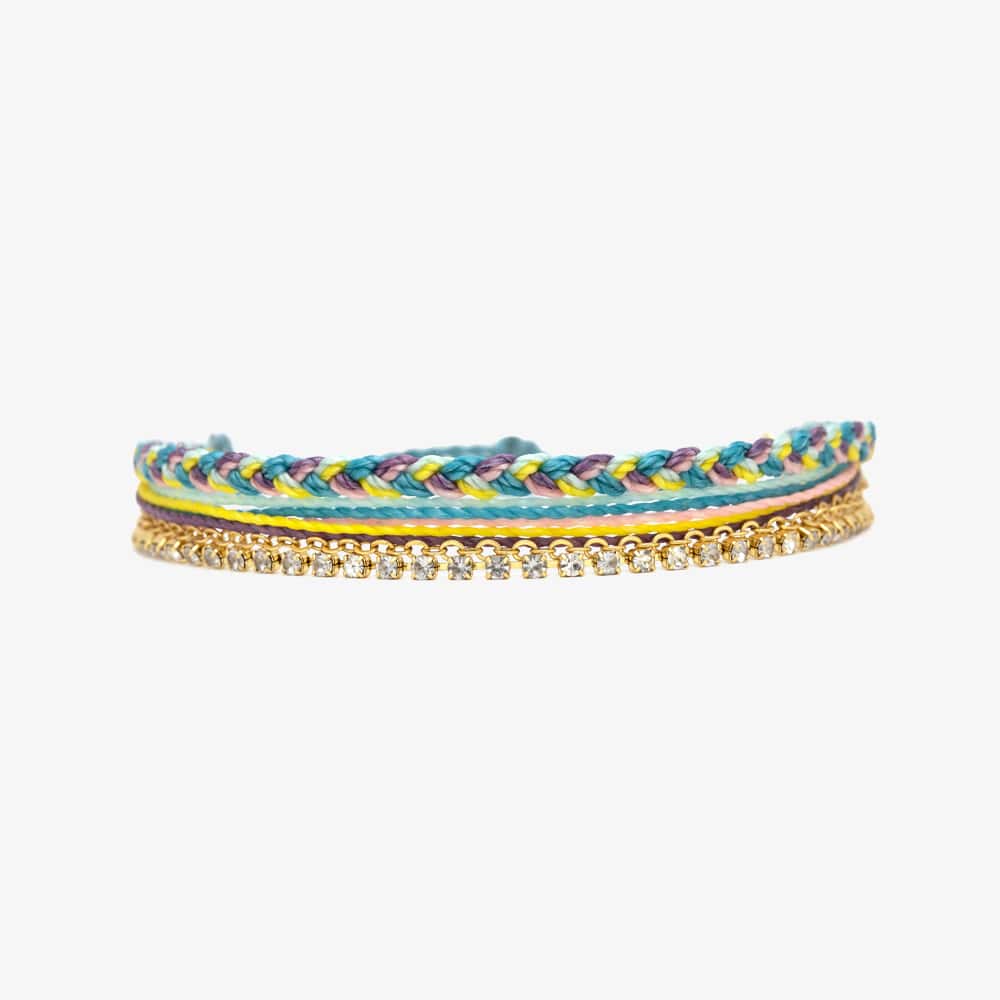 PV Laguna String and Gold Chain Bracelet-Jewelry-Podos Boutique, a Women's Fashion Boutique Located in Calera, AL