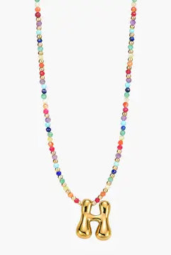 Rainbow Bubble Letter Necklace-Jewelry-Podos Boutique, a Women's Fashion Boutique Located in Calera, AL