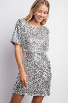 Sequin Mini Shift Dress-Short Dresses-Podos Boutique, a Women's Fashion Boutique Located in Calera, AL