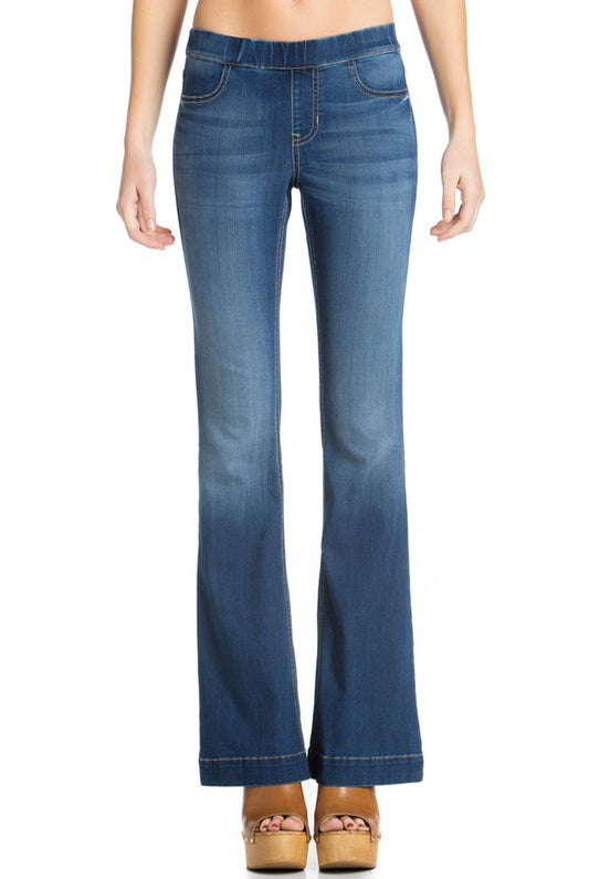 33" Mid Rise Flared Jeggings-Jeans-Podos Boutique, a Women's Fashion Boutique Located in Calera, AL